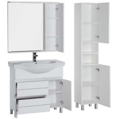 Тумба с раковиной Aquanet Доминика 90 белый 00177268 + 00169552