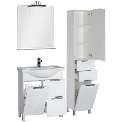 Тумба с раковиной Aquanet Асти 75 белый 00177785 + 00177619