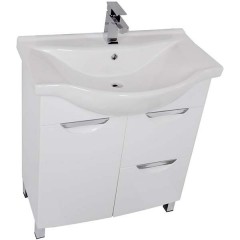 Тумба с раковиной Aquanet Асти 75 белый 00177785 + 00177619