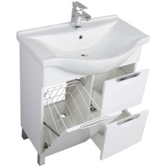 Тумба с раковиной Aquanet Асти 75 белый 00177785 + 00177619