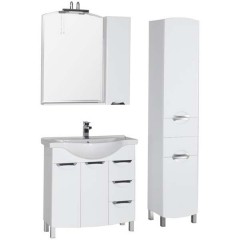 Тумба с раковиной Aquanet Асти 85 белый 00177786 + 00177620