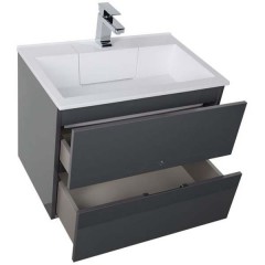 Тумба с раковиной Aquanet Алвита 70 серый антрацит 00183992 + 00182523