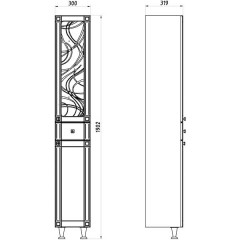 Пенал ASB-Mebel Альфа кристалл 30