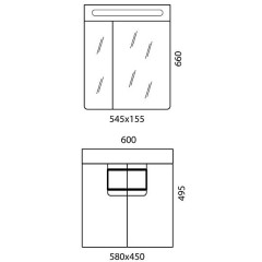 Комплект мебели Edelform Glass 600