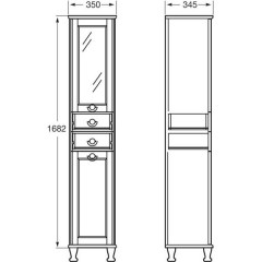 Пенал Roca America 350 орех ZRU9302796 правый