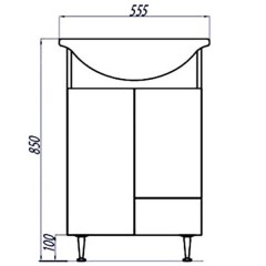 Тумба с раковиной Акватон Джимми 57 1A0682K0DJ010