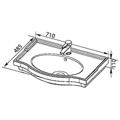 Комплект мебели Aquanet Валенса 70 черный краколет/серебро 00180463
