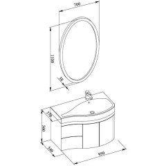 Комплект мебели Aquanet Сопрано 95 R белый 00169345