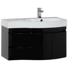 Тумба под раковину Aquanet Сопрано 95 R черный 00169632