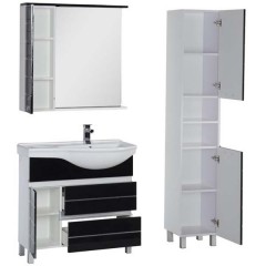 Комплект мебели Aquanet Доминика 90 R черный 00176651