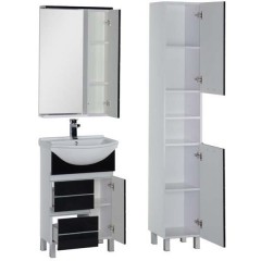 Тумба с раковиной Aquanet Доминика 55 черный 00170377 + 00169549