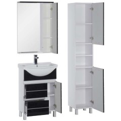 Тумба с раковиной Aquanet Доминика 60 черный 00171685 + 00170121