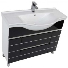 Тумба с раковиной Aquanet Доминика 100 черный 00171689 + 00170122