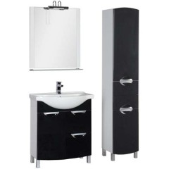 Тумба с раковиной Aquanet Асти 75 черный 00178256 + 00177619