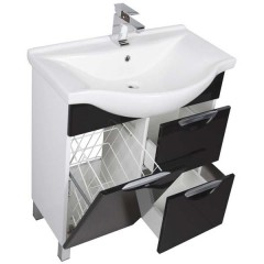 Тумба с раковиной Aquanet Асти 75 черный 00178256 + 00177619