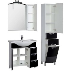 Комплект мебели Aquanet Асти 85 черный 00178432