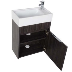 Тумба с раковиной Aquanet Лидс 50 эвкалипт мистери 00182744 + 00182338