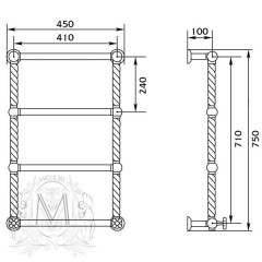 Полотенцесушитель Migliore Edera ML.EDR-HY.200.CR