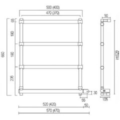 Полотенцесушитель водяной Margaroli Sole 542-4 (470) BOX