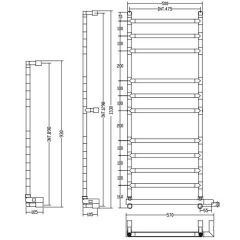 Полотенцесушитель водяной Margaroli Sereno 584-11 (475) BOX