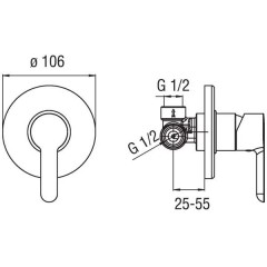 Смеситель Nobili ABC AB87108CR встраиваемый