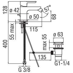 Смеситель Nobili ABC AB87119/1CR