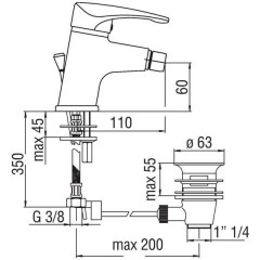 Смеситель Nobili Disco DI25119/1CR