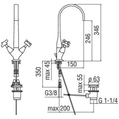 Смеситель Nobili Carlos Primero T3 CP218/1T3CR