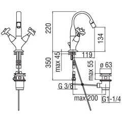 Смеситель Nobili Carlos Primero T3 CP219/1T3CR