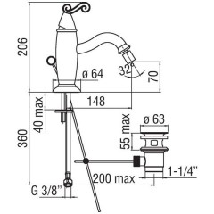 Смеситель Nobili Dubai DB00119/1GD