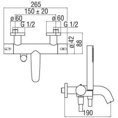 Смеситель Nobili Likid LK00010/2CR термостат