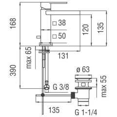 Смеситель Nobili Loop LPC90118/1CR каскад