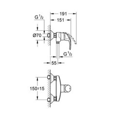 Смеситель Grohe Eurosmart 33555