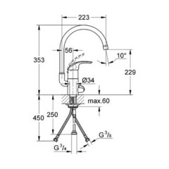 Смеситель Grohe Eurosmart 33490001