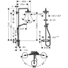 Душевая система Hansgrohe Croma Select E 180 27256400