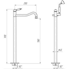 Смеситель Migliore Oxford BN.OXF-6360 напольный