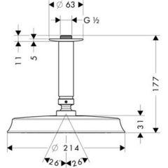 Верхний душ Hansgrohe Raindance Classic 180 Air 27400000