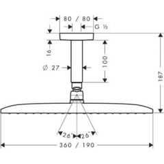 Верхний душ Hansgrohe Raindance E360 Air 27381000