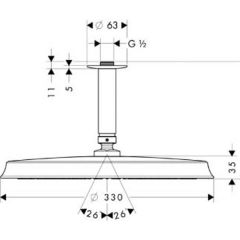 Верхний душ Hansgrohe Raindance Classic 300 Air 27406000