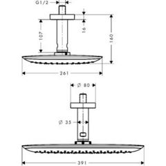 Верхний душ Hansgrohe PuraVida 27390000