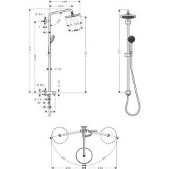 Душевая система Hansgrohe Croma 220 Showerpipe Reno 27224000