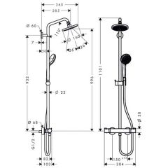 Душевая система Hansgrohe Croma 27135000