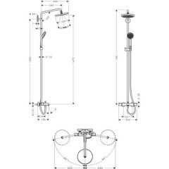 Душевая система Hansgrohe Croma 220 Showerpipe 27223000