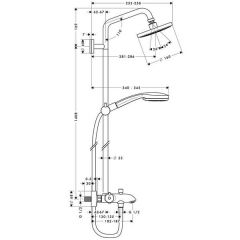 Душевая система Hansgrohe Croma 100 Showerpipe 27143000