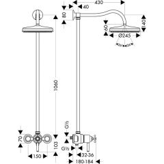 Душевая система Hansgrohe Axor Montreux Showerpipe 16570000