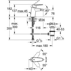 Смеситель Grohe Eurodisc Cosmopolitan 33244002