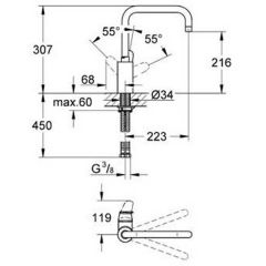 Смеситель Grohe Eurodisc Cosmopolitan 32259002