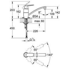 Смеситель Grohe Eurosmart Cosmopolitan 32842000