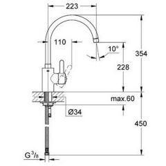 Смеситель Grohe Eurosmart Cosmopolitan 32843000