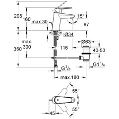 Смеситель для раковины Grohe Eurodisc Cosmopolitan 33190002